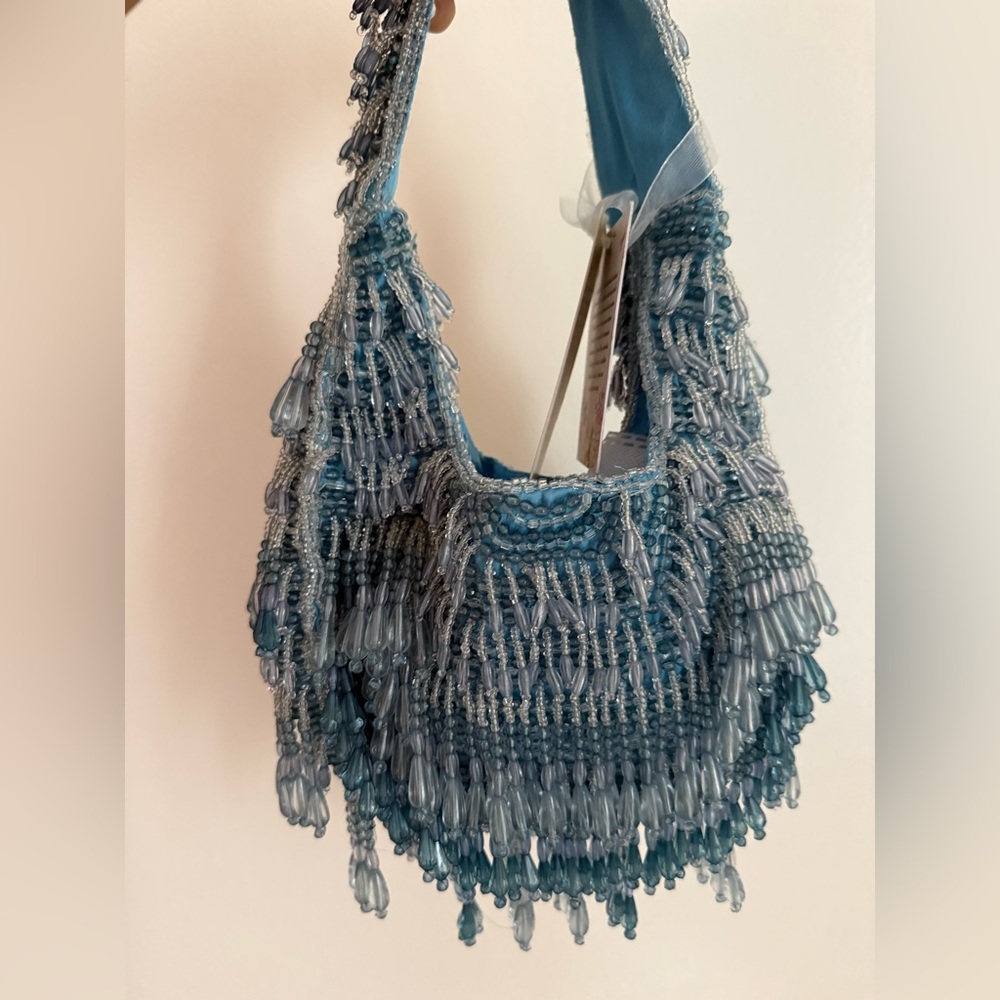 Beaded Blue Mini Bag